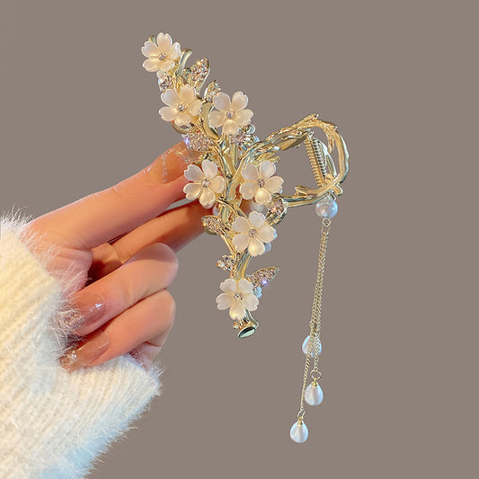 Elegant large flower hair clip