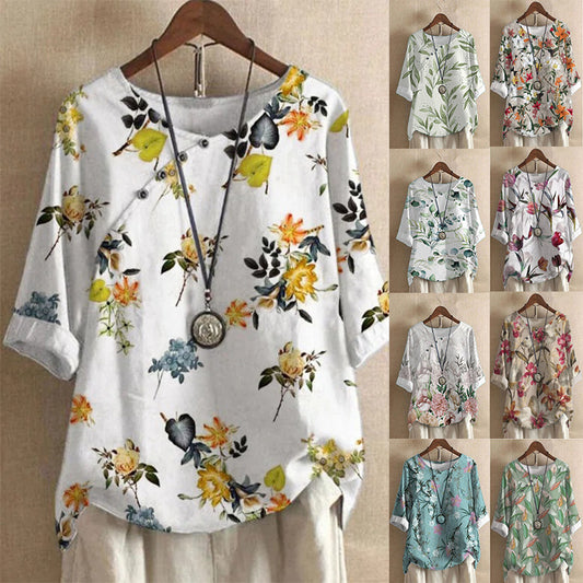 Women's Cotton Printed Loose Fit Shirt